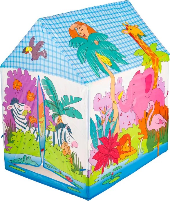 Detský hrací stan IPLAY ZOO domček – farebný, do domu a záhrady, 95×72×102 cm