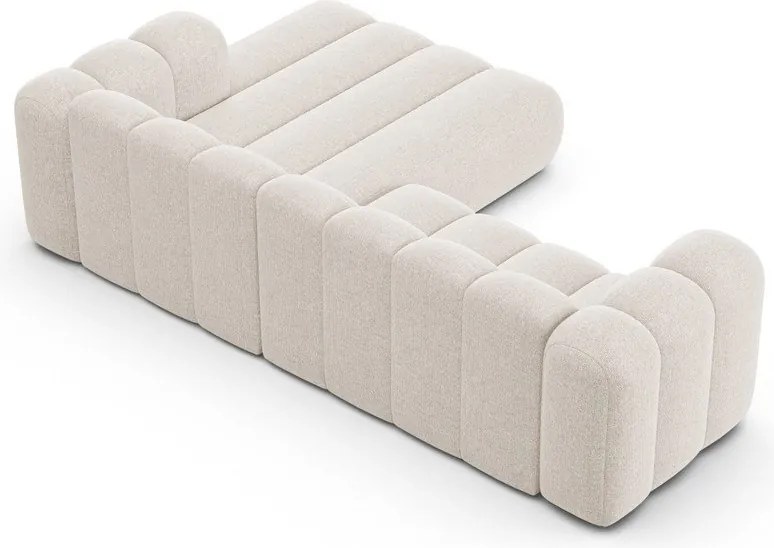 Krémová ženilková rohová pohovka (pravý roh/s leňoškou) Lupine – Micadoni