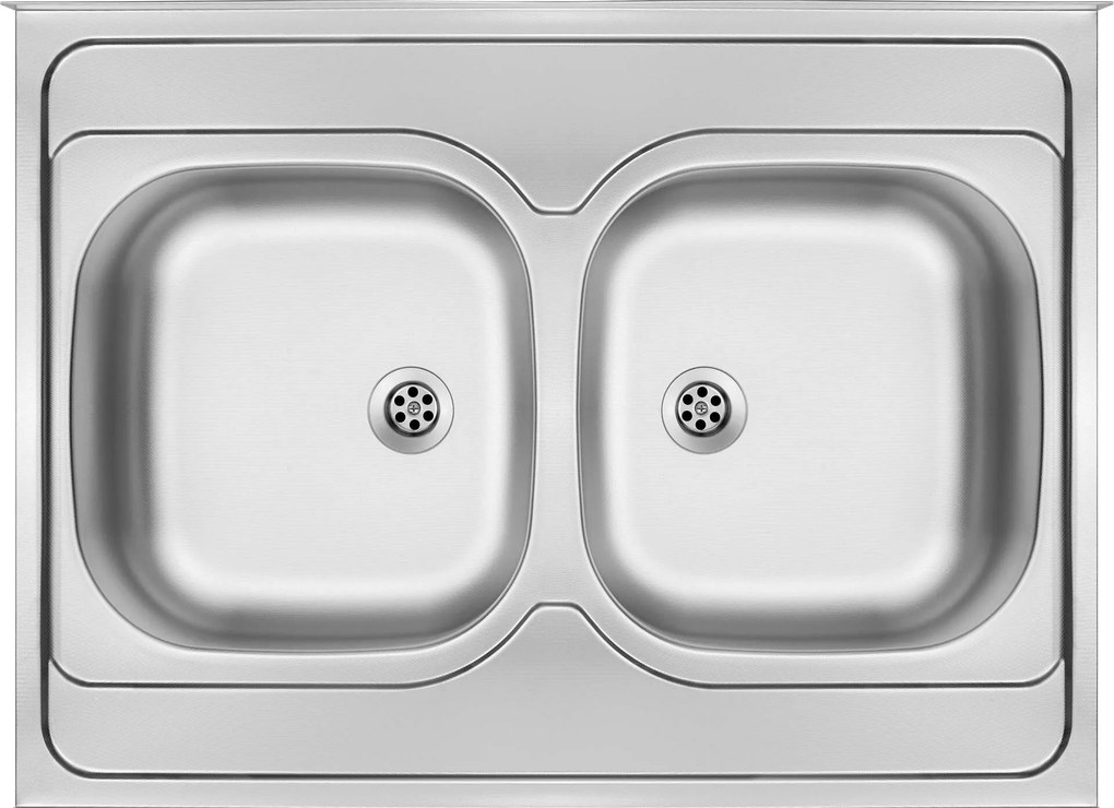 Deante Tango, nerezový drez na dosku 2-komorový, B/O 800x600x140 2" + sifón, vzor satén s lištami, ZM6_020N