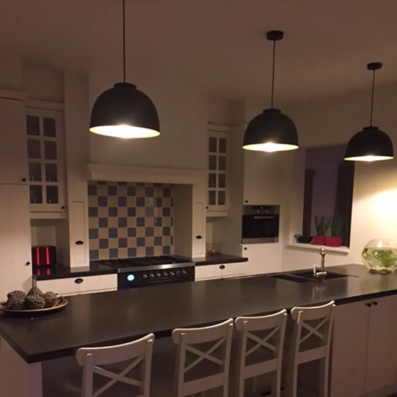 Závesné svietidlo čierne s mosadzným vnútrom 40 cm - Hoodi