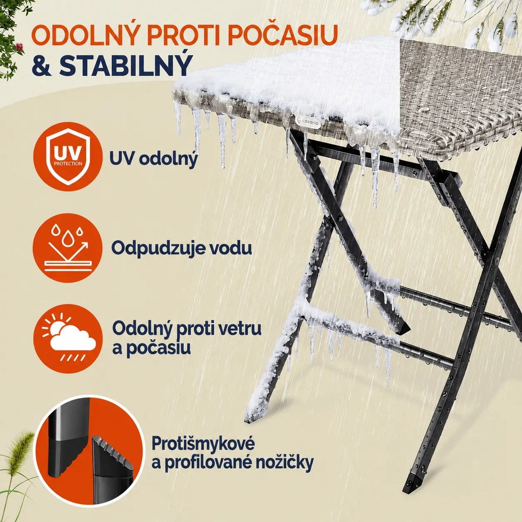 InternetovaZahrada Ratanový balkonový set - krémový