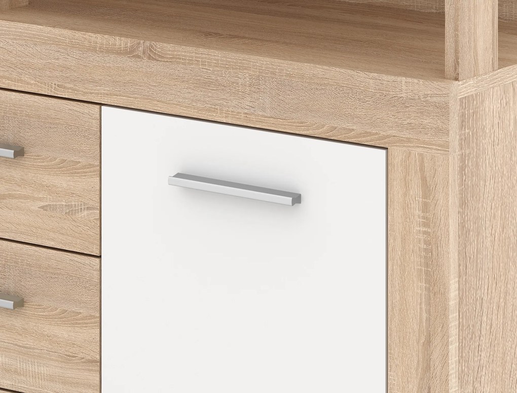 Komoda Luna 119 cm dub Sonoma/bílá II
