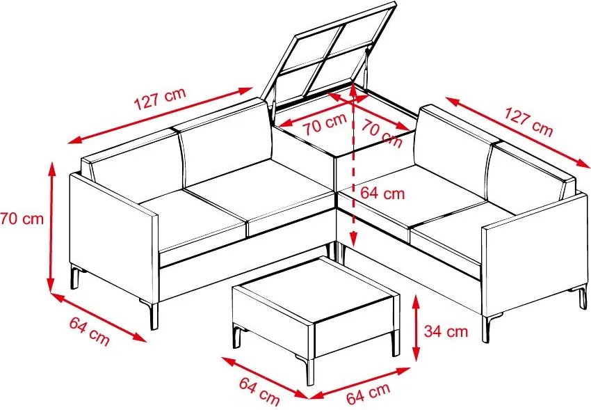 Rohová ratanová záhradná súprava Catini KALEA - hnedá/béžová
