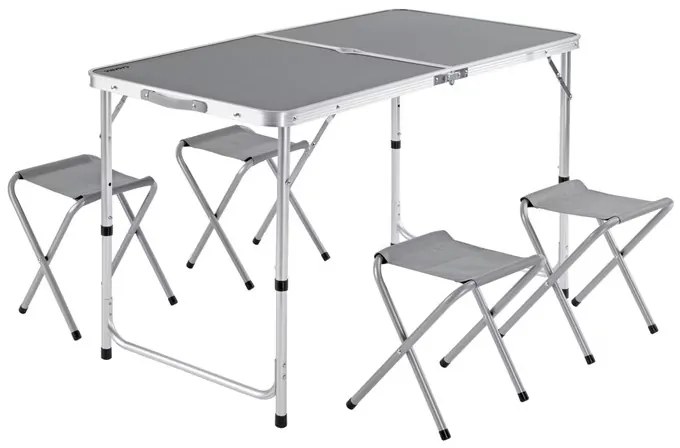 InternetovaZahrada Kempingový set 5-dielny - sivý