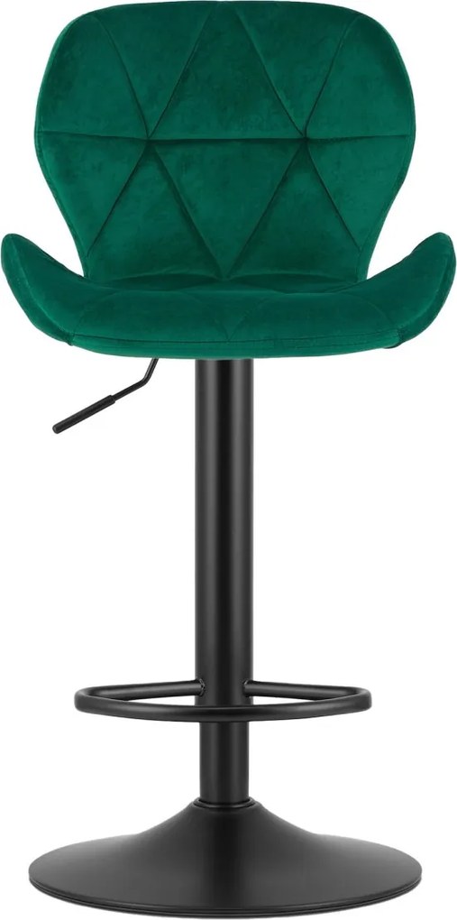 AKCIA Barová stolička s čiernou nohou WEST VELVET, zelená II. akosť