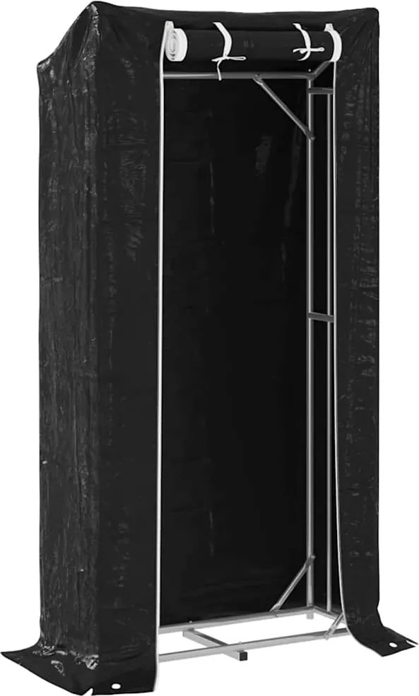 vidaXL Regál na krbové drevo s pláštenkou 100x40x200 cm