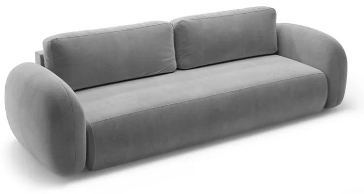 Tmavosivá zamatová rozkladacia/s úložným priestorom pohovka 262 cm Tonale – Cosmopolitan Design