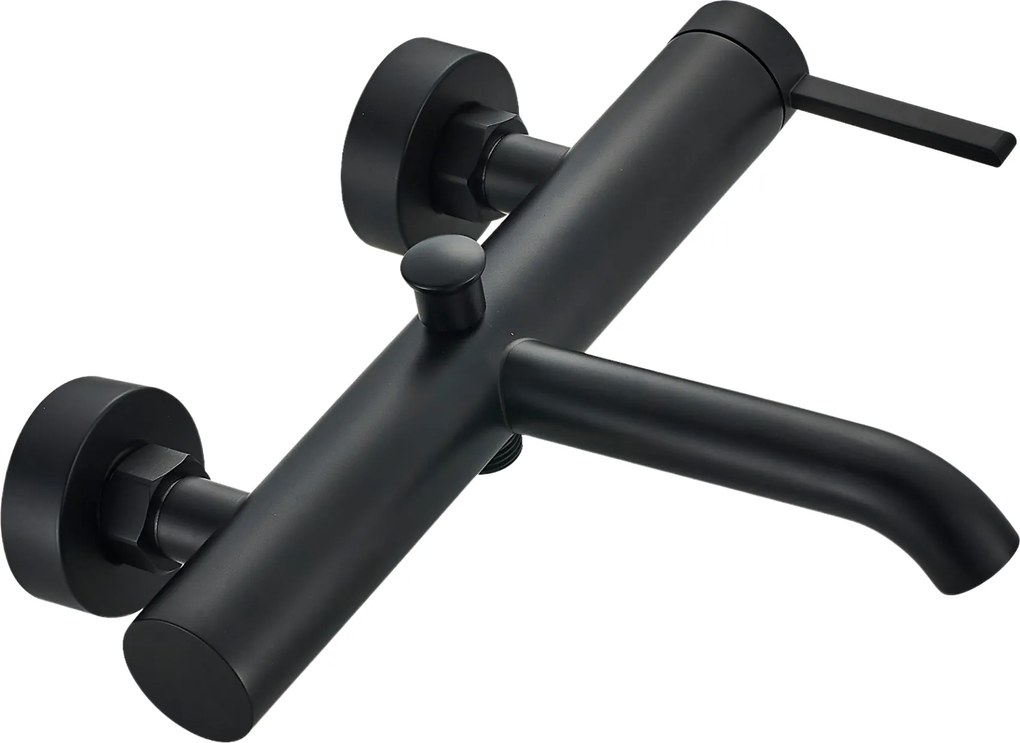 Invena Dropia, nástenná vaňová batéria, čierna matná, INV-BW-15-004-J