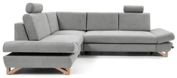 Rozkladacia rohová čalúnená sedacia súprava AVESTA s úložným priestorom do L, ľavé prevedenie, sivá