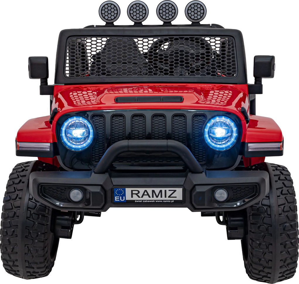 Ramiz OFF-ROAD 3.0 terénne auto pre deti Červené + diaľkové ovládanie + pomalý štart + pásy + LED audio