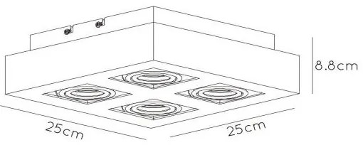 Lucide 09119/21/30 - LED Bodové svietidlo XIRAX 4xGU10/5W/230V čierna