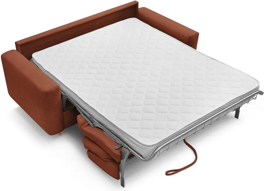 Oranžová pohovka na každodenné spanie/rozkladacia 220 cm Cocoone – Bobochic Paris