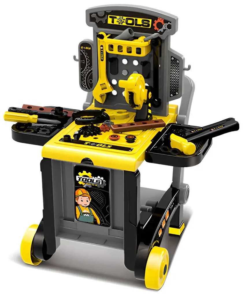 Detská dielňa pre domácich majstrov 3v1 s náradím, skladacia