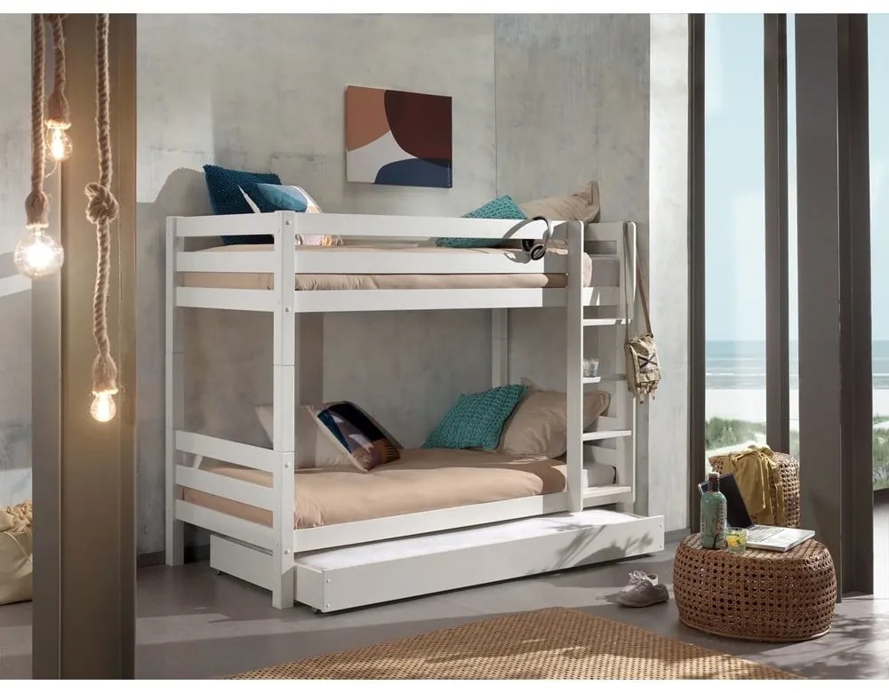 Biela poschodová detská posteľ 90x200 cm Pino – Vipack