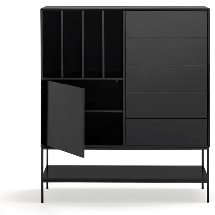 Čierna skrinka 120x140x45 cm Platt – Teulat