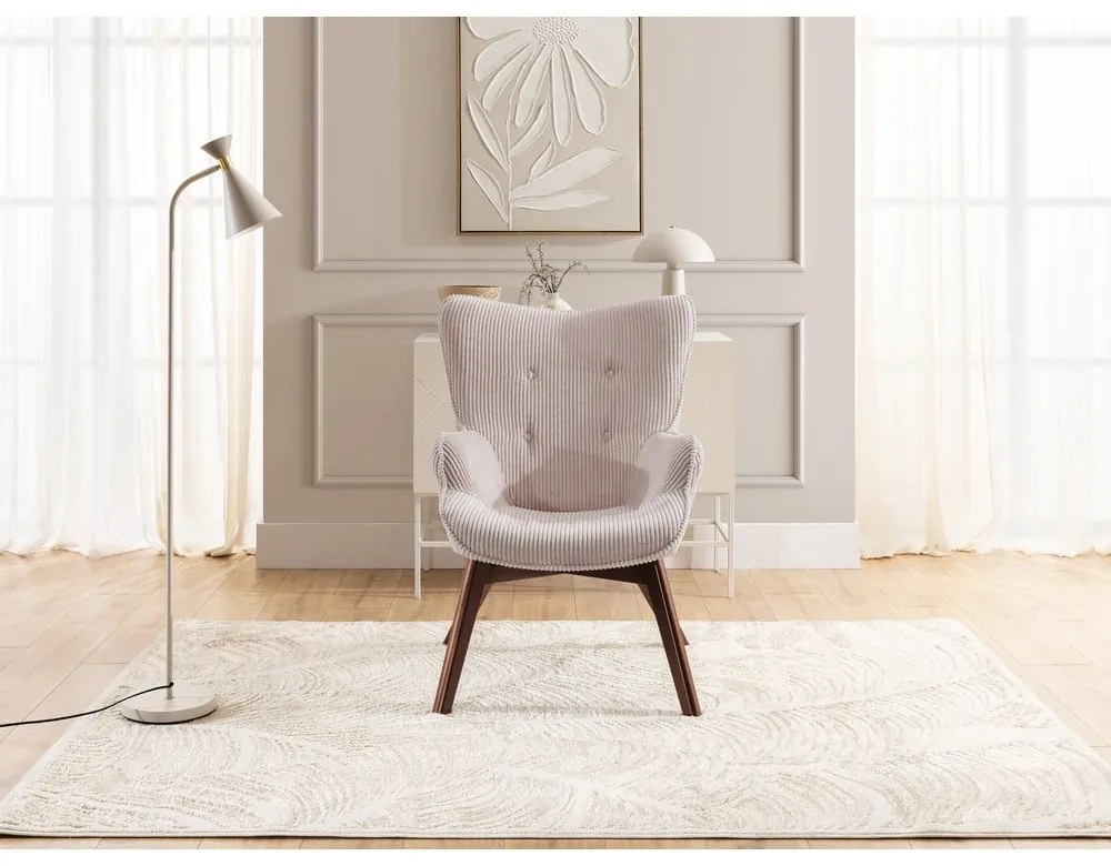 Svetloružové menčestrové kreslo Niko – Ropez