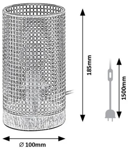 Rabalux BOOGIE stolná lampa 25W | E14 - imitácia dreva, čierna