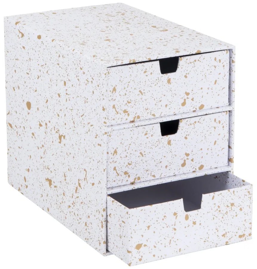 Zásuvkový box s 3 zásuvkami v zlato-bielej farbe Bigso Box of Sweden Ingrid