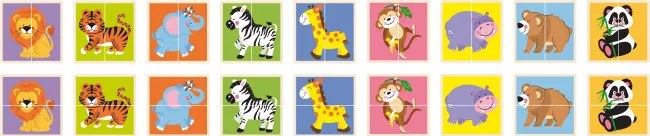 Zodpovedajúce puzzle Viga 50842 divoké zvieratká