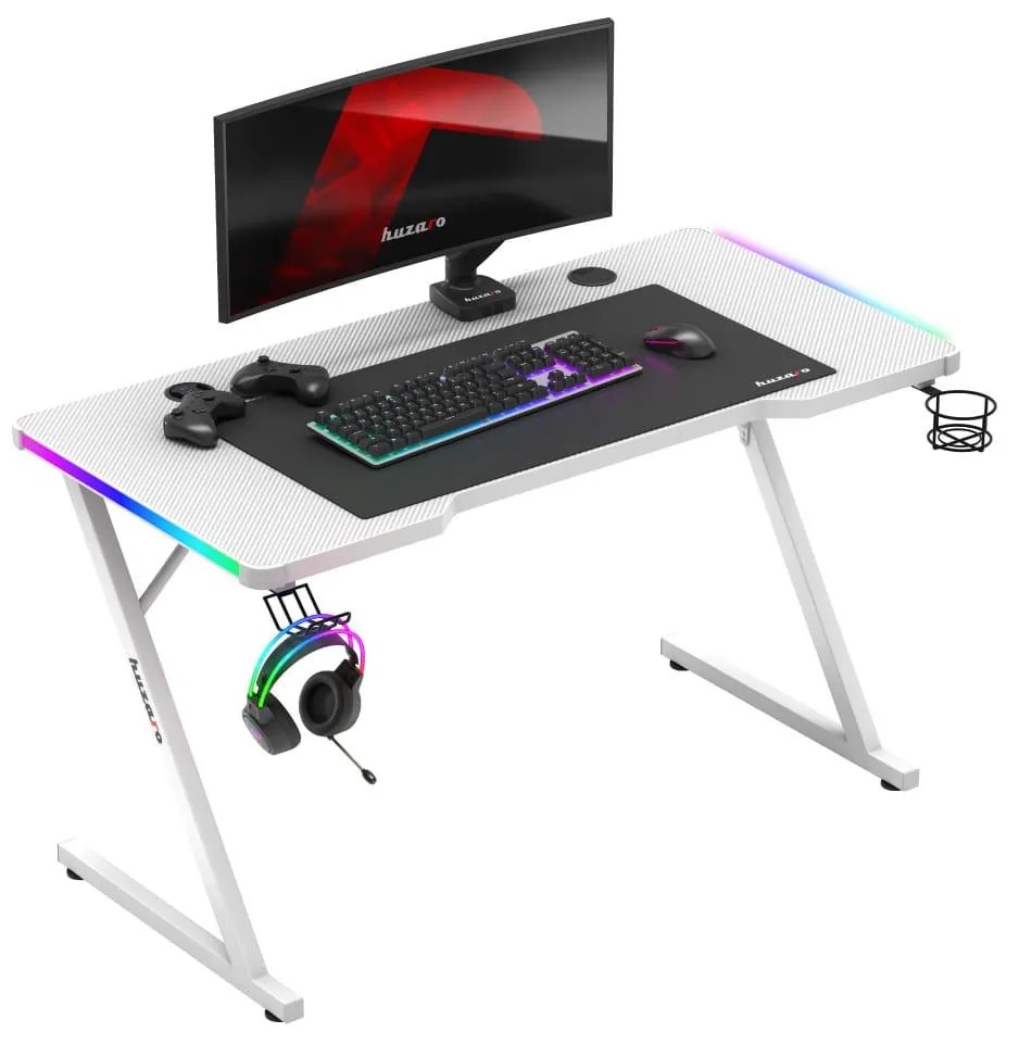 PC stolík Hyperion 2.5 (biela + viacfarebná) (s LED osvetlením). Akcia -18%. Vlastná spoľahlivá doprava až k Vám domov. 1087504