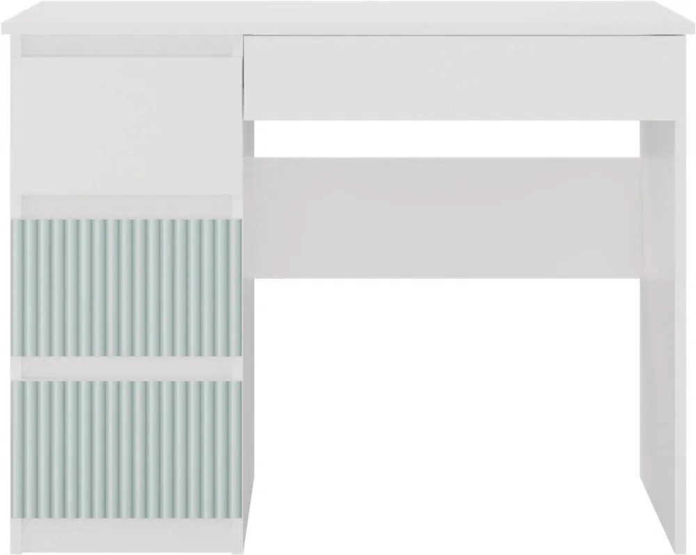 Detský písací stôl MALWA ARTESO bielo-zelený ľavý