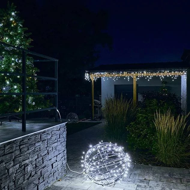 DECOLED LED světelná koule, ledově bílá, pr. 80 cm