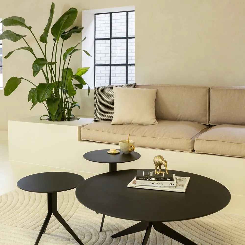 Čierny kovový okrúhly konferenčný stolík ø 78 cm Daley – Spinder Design