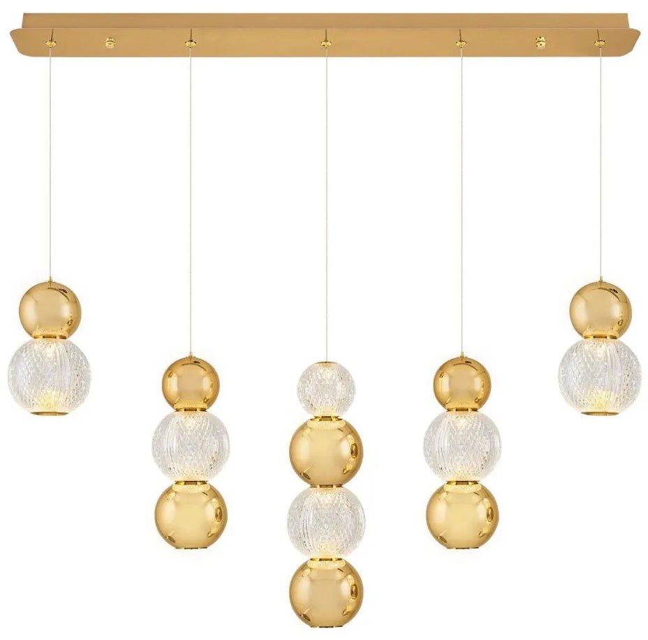 LED luster na lanku CREMONA LED/27W/230V 3000K zlatý