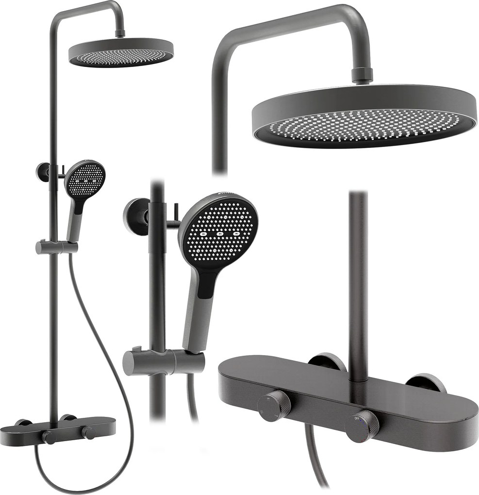 Rea Creo, sprchový set s funkciou bidetovej spŕšky, grafitová matná, REA-P0358