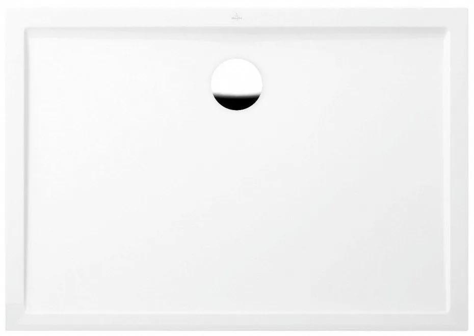 VILLEROY &amp; BOCH Futurion Flat obdĺžniková sprchová vanička z materiálu Quaryl, štandardný model, 1000 x 800 x 25 mm, biela alpská, UDQ1800FFL2V-01