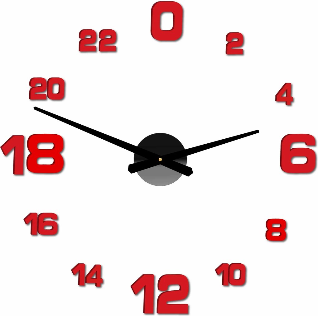 Hodiny na stenu nalepovacie - HOJFE: Čierna Ral 9005 Farba čierna RAL 9005 80 cm 3428-21504 12S022-Wall clock