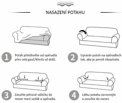 4Home Napínací poťah na dvojkreslo Elegant modrá, 145-185 cm + obliečka na vankúšik zadarmo, 145-185 cm