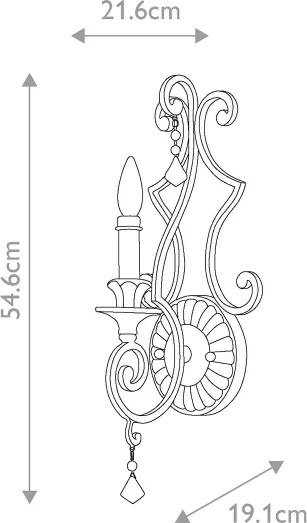 Quoizel QZ-MARQUETTE1 - Nástenné svietidlo MARQUETTE 1xE14/60W/230V bronzové