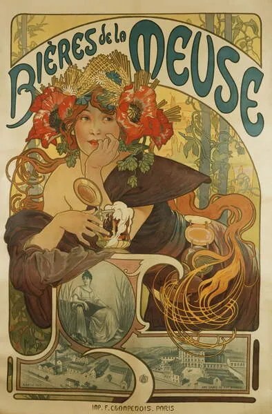 Obrazová reprodukcia Meuse Beer; Bieres de La Meuse, 1897, Mucha, Alphonse Marie