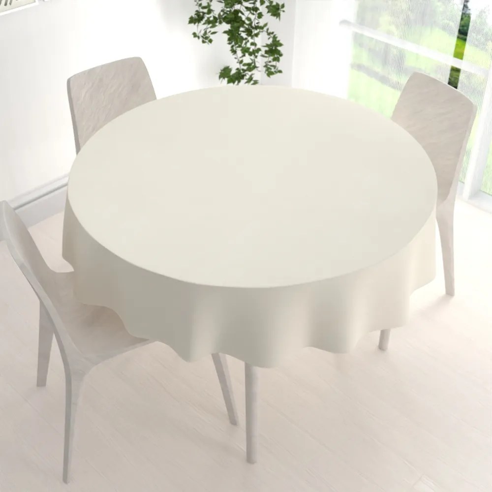 Biante Teflónový okrúhly obrus TF-051 Smotanový Ø 90 cm