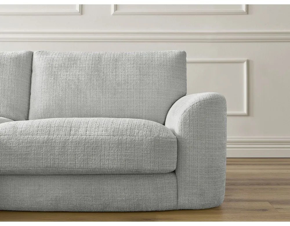 Svetlosivá ženilková rohová pohovka (ľavý roh/s leňoškou) Leonore – Bobochic Paris