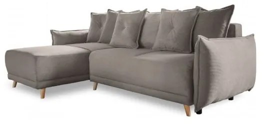 Svetlohnedá menčestrová rozkladacia rohová pohovka (variabilná) Lazy Lukka – Miuform