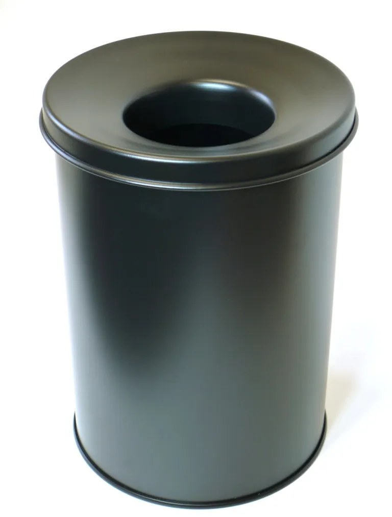 Mars Odpadkový kovový kôš s protipožiarnym vekom, 18 l, čierná