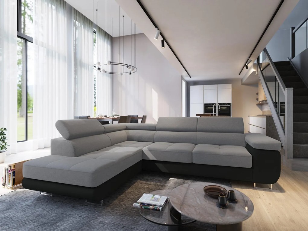 Rohová sedačka NOEL – rozkladacia, úložný priestor | Sawana 21 + Soft 11