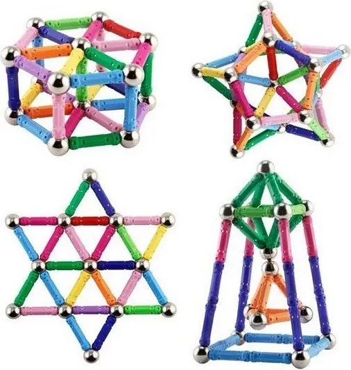 Zaparkorun Kreatívna magnetická stavebnica - súprava 157 dielov