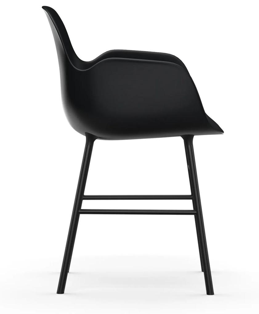 Stolička Form Armchair – čierna/čierna oceľ