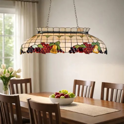 Luster do jedálne vitráž Tiffany lampa nad stôl FRUITS 3D 94*41*115