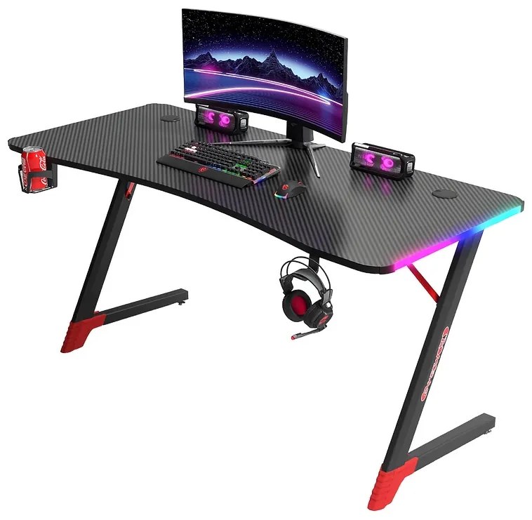 Herný stôl s podsvietením BG01 čierny 120 cm