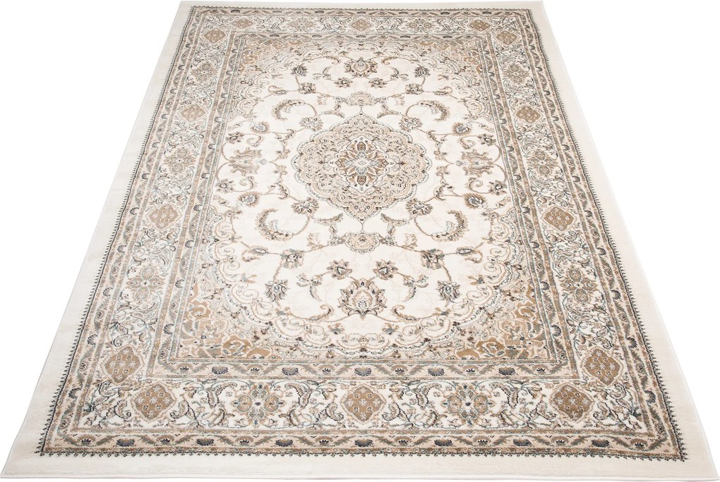 Biely obdĺžnikový koberec DUBAI CHU 6956A – nízky vlas Rozmer: 160x220 cm
