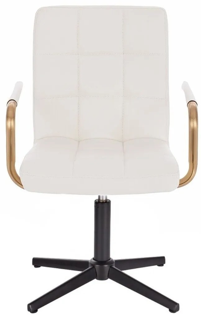 LuxuryForm DESIGN Stolička VERONA GOLD na čiernom kríži - biela