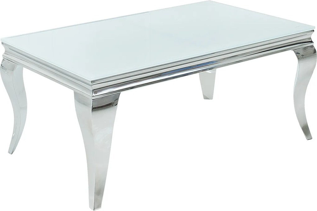 Bighome - Konferenčný stolík BARROCK 100 cm - strieborná, biela