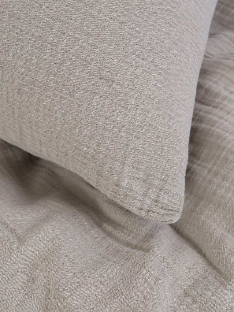 Mušelínová obliečka na vankúš 40 × 60 cm – Alexia sivohnedá