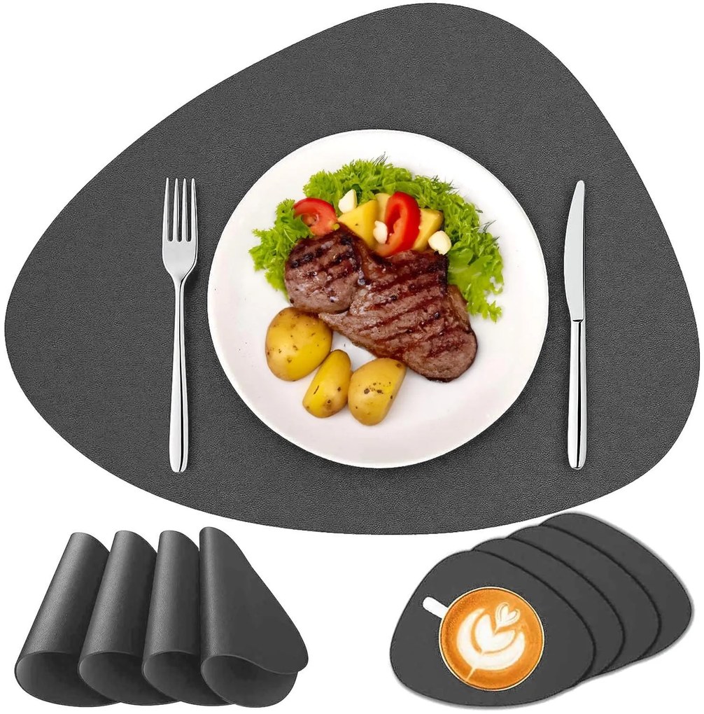 Súprava 8 ks prestierania TRIVAL sivá