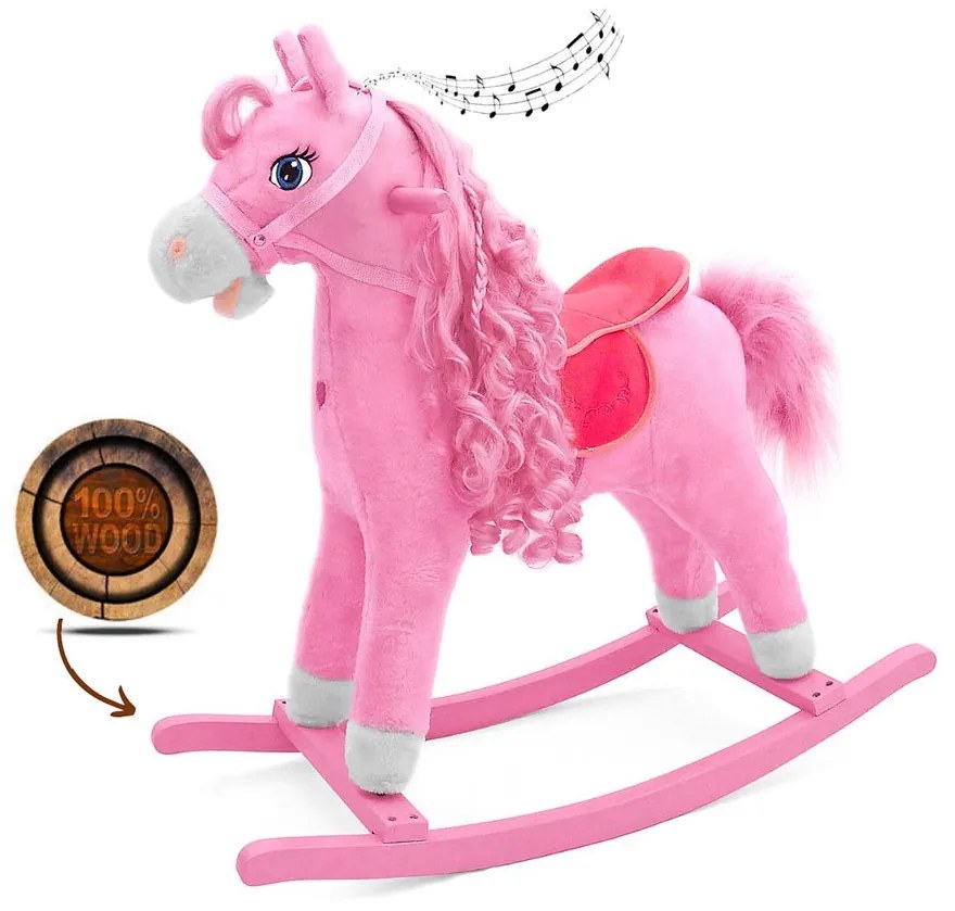 Hojdací koník s melódiou Milly Mally Princess pink