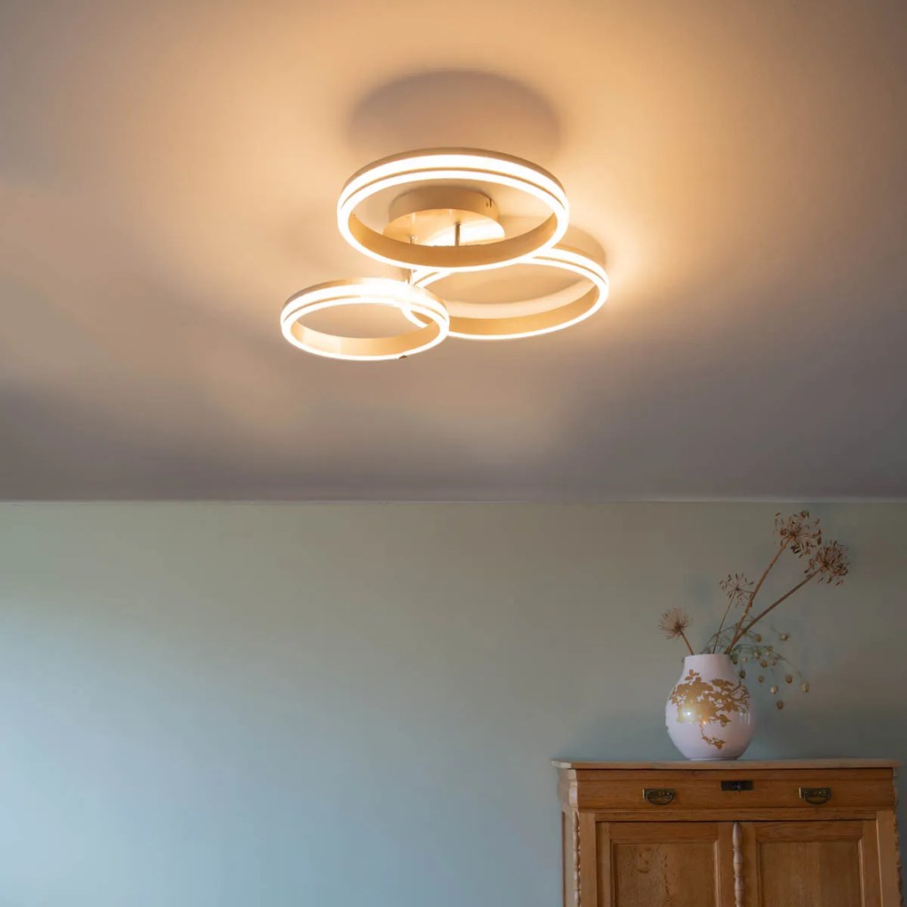 Oceľové stropné svietidlo vrátane LED 3-stupňové stmievateľné 3-svetlo - Navara